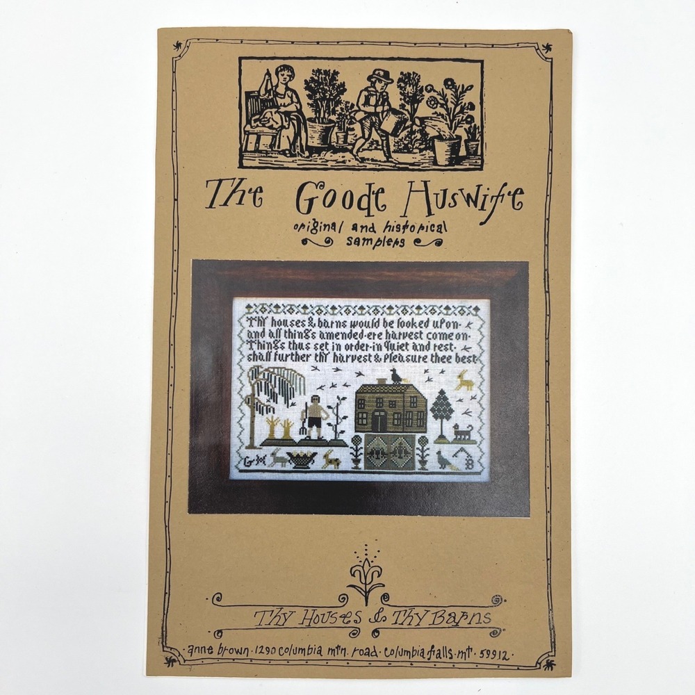 The Goode Huswife Thy Houses & Thy Barns Cross Stitch Pattern Anne‎ Brown #5